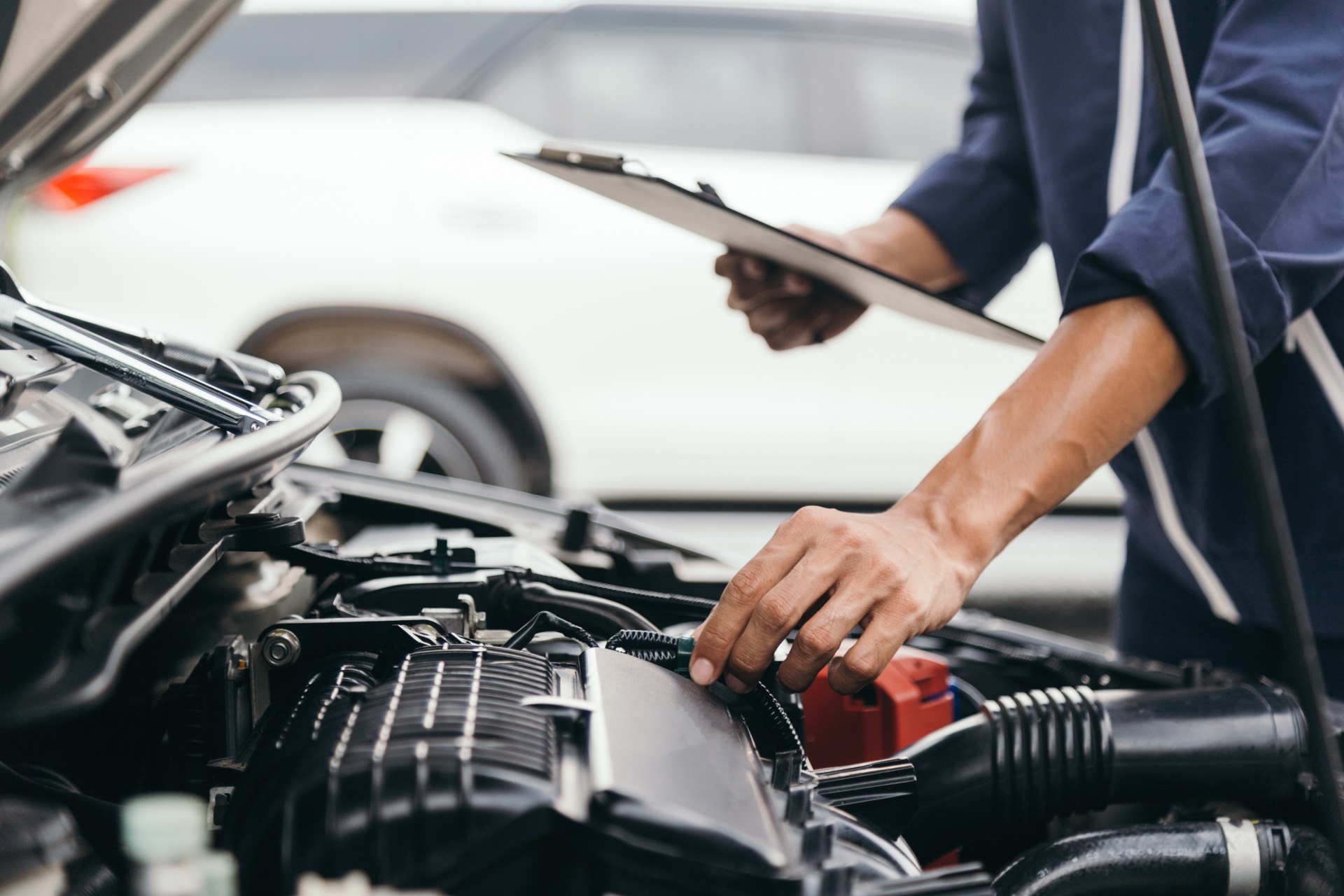A South-End technician servicing a customer's car in the Maurice shop